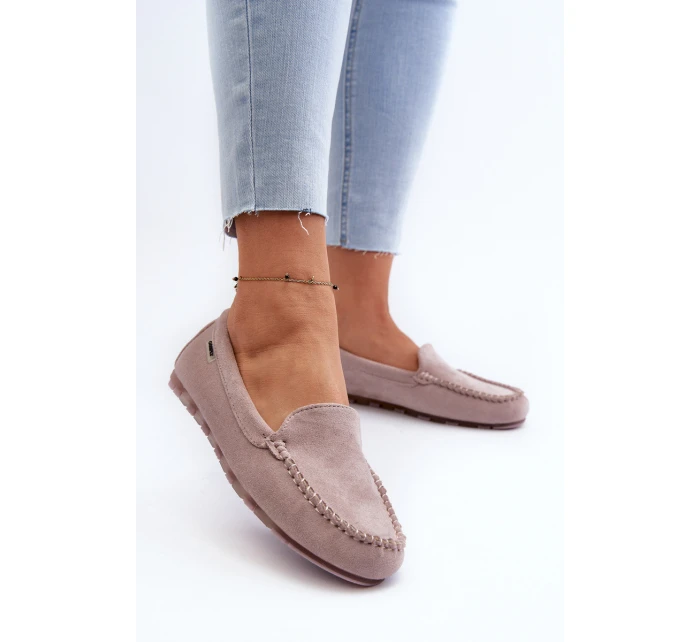 Mokasyny Damskie Z Eko Zamszu Fioletowe Amrutia