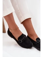 Mokasyny Damskie Z Ozdobnym Detalem Eko Zamszowe Czarne Ambria Mokasyny Damskie Z Ozdobnym Detalem Eko Zamszowe Czarne Ambria