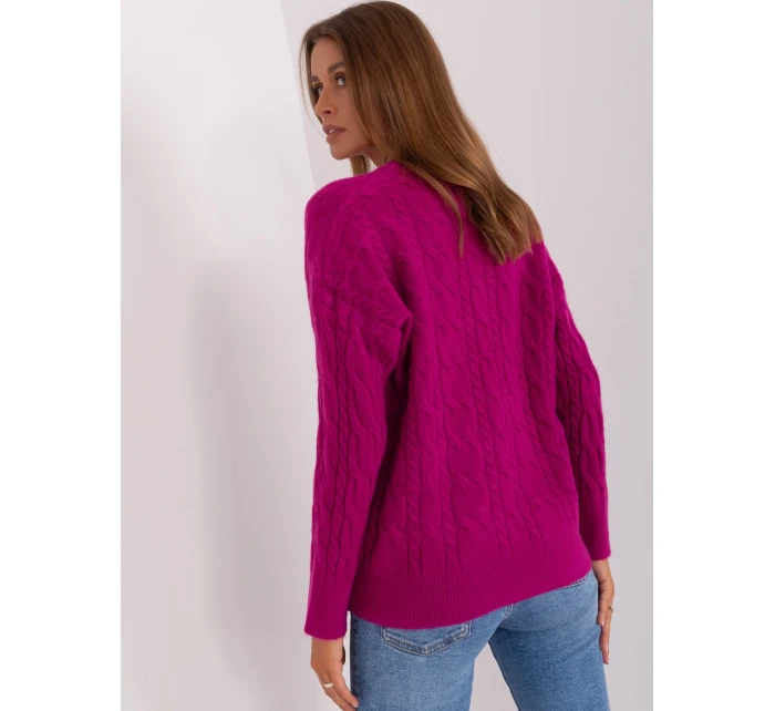 Sweter AT SW model 18895475 fioletowy - FPrice Sweter AT SW model 18895475 fioletowy - FPrice