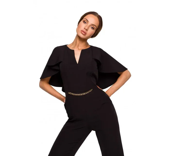 M670 Kombinéza s volánikmi - čierna