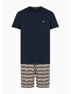 Pánske pyžamo 112101 4R583 18855 hnedé so vzorom - Emporio Armani