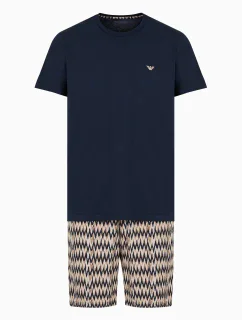 Pánske pyžamo 112101 4R583 18855 hnedé so vzorom - Emporio Armani