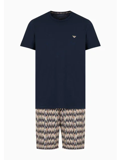 Pánske pyžamo 112101 4R583 18855 hnedé so vzorom - Emporio Armani Pánske pyžamo 112101 4R583 18855 hnedé so vzorom - Emporio Armani