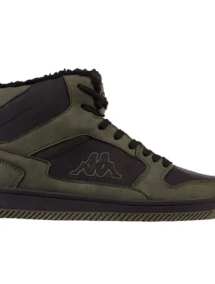 Pánske zimné členkové topánky s kožušinou 243374 3111 Tmavo zelená s čiernou - Kappa