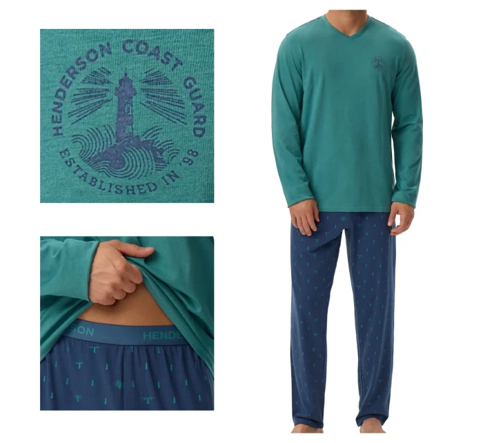 Pánske pyžamo 41906 Joger green - HENDERSON