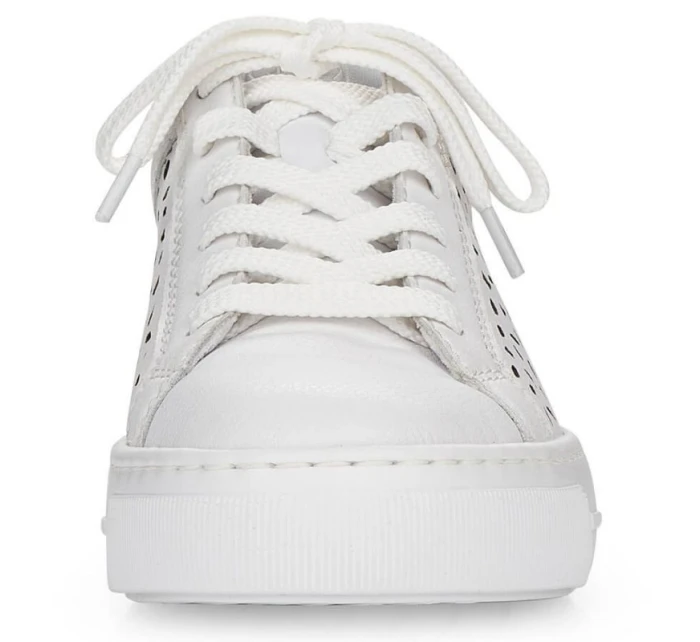 Pohodlné kožené topánky Rieker W RKR641 white
