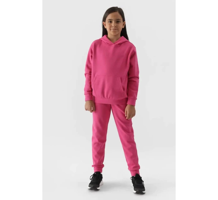 Dziewczęce Spodnie Dresowe Joggery 4F 4FJWMM00TTROF0828-55S Fuksja