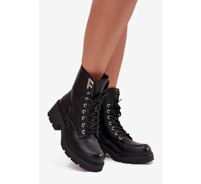 Dámské workery kotníkové boty na klínku zateplené s F černé model 21707452 - Boto Dámské workery kotníkové boty na klínku zateplené s F černé model 21707452 - Boto