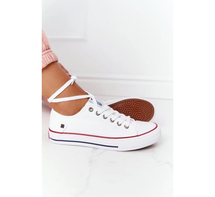 Damskie Trampki Big Star Gumowy Nosek Białe DD274336