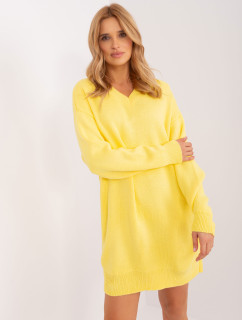 Žlté pletené šaty s vlnou