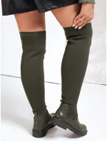 Dámske čižmy nad kolená zelené FashionStreet ZY1134