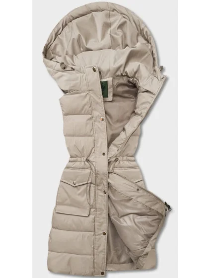 Dámska mikina bez rukávov v béžovej farbe (CAN-860)