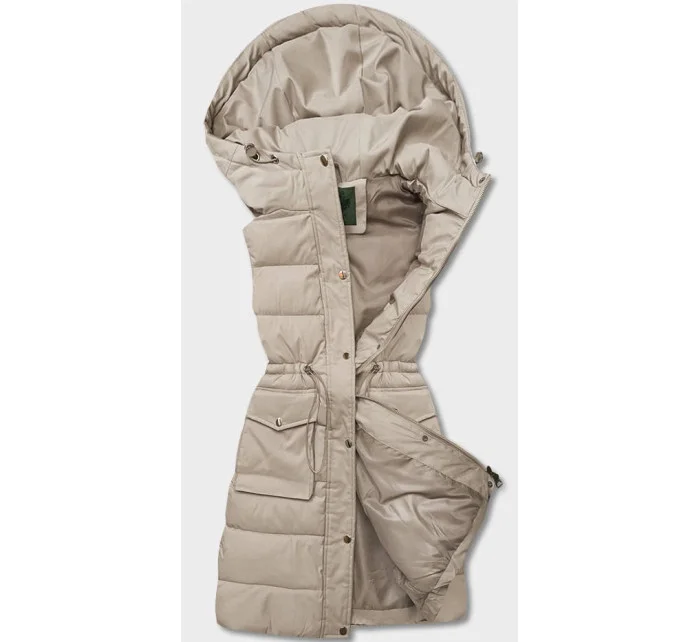 Dámska mikina bez rukávov v béžovej farbe (CAN-860)