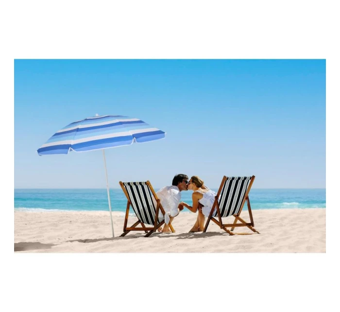 BALKÓNOVÝ PLÁŽOVÝ SLNEČNÍK 180CM MODRÁ LÍNIA 1048819