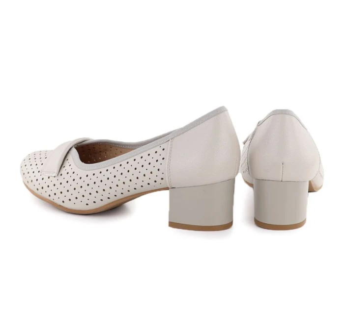 Dámské béžové ažurové lodičky model 22009336 - JEZZI