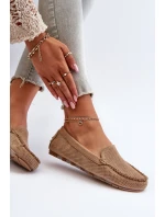 Dámské semišové mokasíny tmavě béžové model 21653934 - Boto