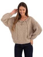 Sweter MI SW model 21421398 beżowy - FPrice Sweter MI SW model 21421398 beżowy - FPrice