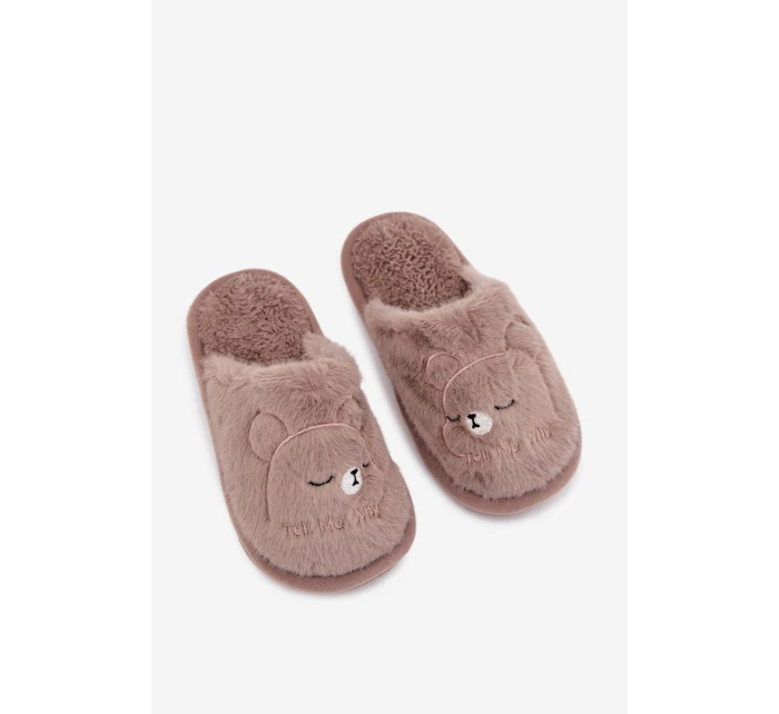 Detské papuče s kožušinou - tmavobéžové Norene Detské papuče s kožušinou - tmavobéžové Norene