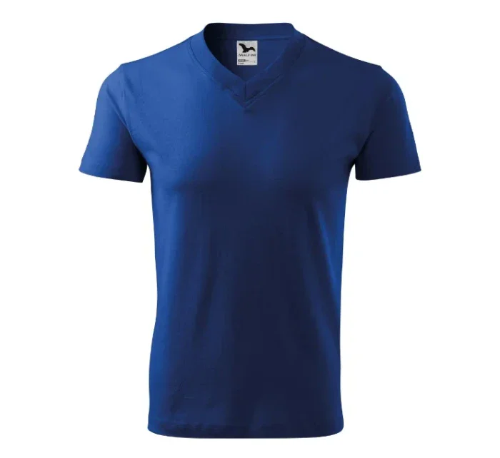 V-neck tričko unisex královská modrá