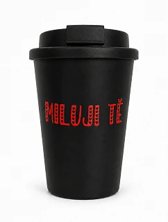 I LOVE YOU - čierny termohrnček 300 ml