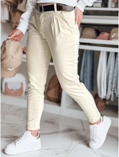 Dámské kalhoty chinos s páskem light beige Dstreet model 21986448 - FashionStreet