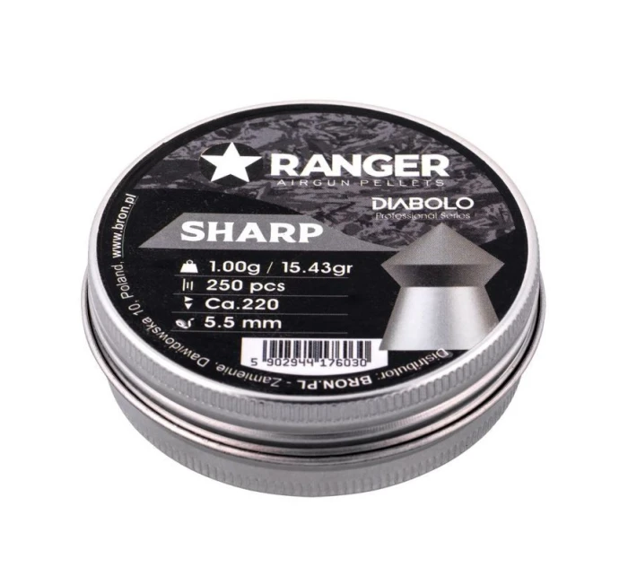 5,5 mm RANGER Diabolo Sharp Point 250 granúl 1,00 g