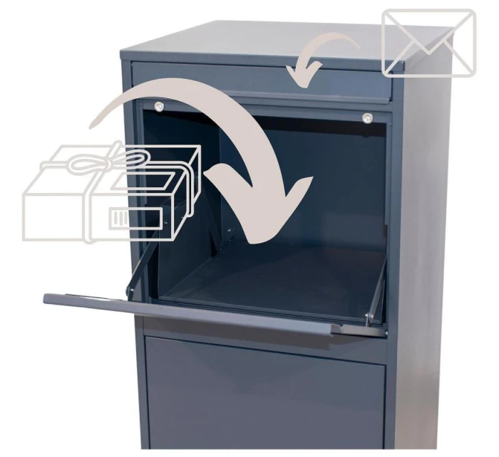 KURIÉRSKA POŠTOVÁ SCHRÁNKA 2V1 STOJACA 38X41X102CM 1068749