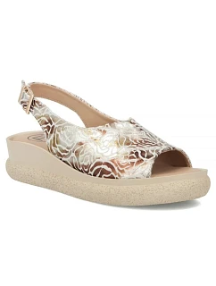 Dámské kožené sandály na zlaté platformě model 22135980 - FILIPPO