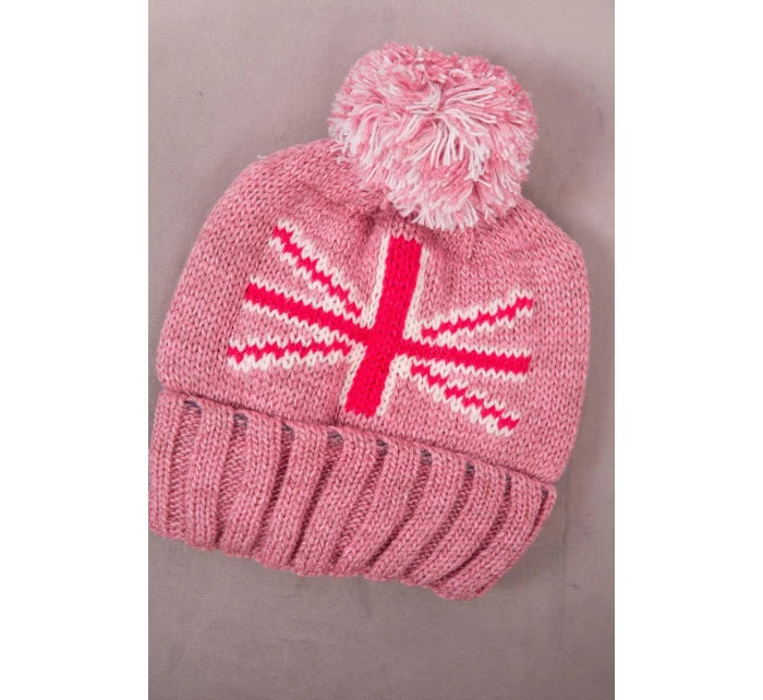 Dámska čiapka s brmbolcom Elizabeth K386 tmavo ružová