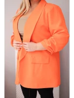 Dámske elegantné sako pre plnoštíhle oranžové