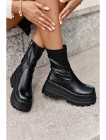 Botki Na Masywnej Platformie Czarne Florinara