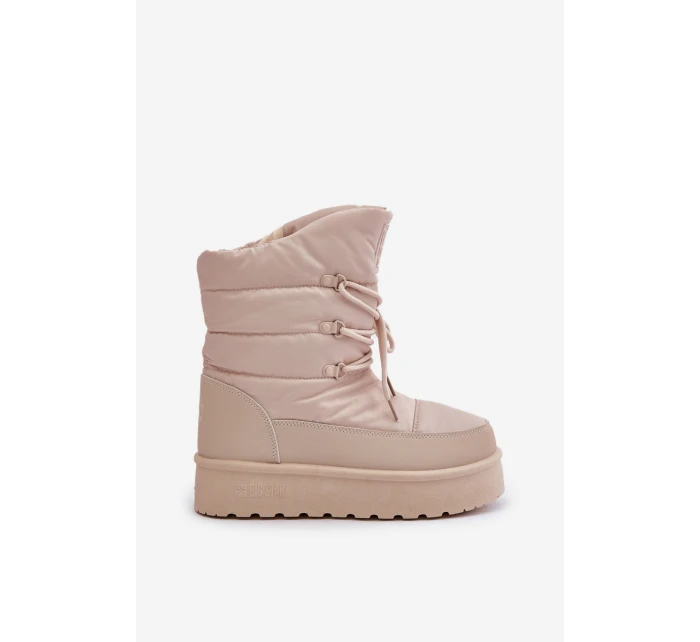 Śniegowce Na Platformie Na Zamek Big Star OO274885 Beżowe Śniegowce Na Platformie Na Zamek Big Star OO274885 Beżowe