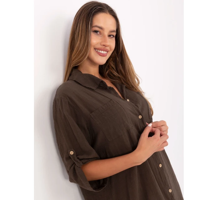 TW SK BI 22263.00 tmavohnedé šaty TW SK BI 22263.00 tmavohnedé šaty