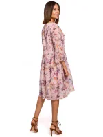 S214 Šifónové šaty so spadnutým pásom - model 1 S214 Šifónové šaty so spadnutým pásom - model 1