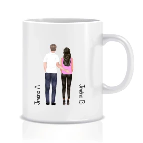 Personalizovaný klasický bílý hrníček s párem 