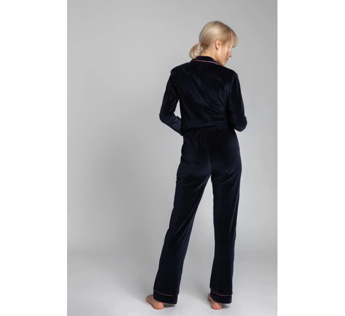 Dámské domácí kalhoty model 19585980 Tmavě modrá - LaLupa Dámské domácí kalhoty model 19585980 Tmavě modrá - LaLupa