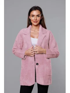Krátký vlněný přehoz přes typu alpaka v růžové barvě model 18059155 - MADE IN ITALY