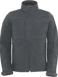 B&C Softshell s kapucňou /pánska 3-vrstvová softshellová bunda s kapucňou 01.1950 tmavošedá