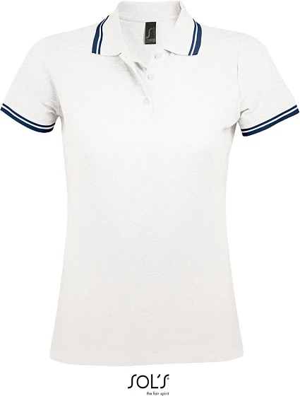 SOL'S Pasadena Women Dámske piqué polo 25.0578 biele/námornícka modrá SOL'S Pasadena Women Dámske piqué polo 25.0578 biele/námornícka modrá