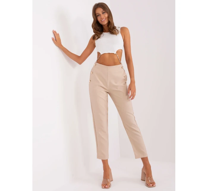 Spodnie TW SP model 18728137 jasny beżowy - FPrice Spodnie TW SP model 18728137 jasny beżowy - FPrice