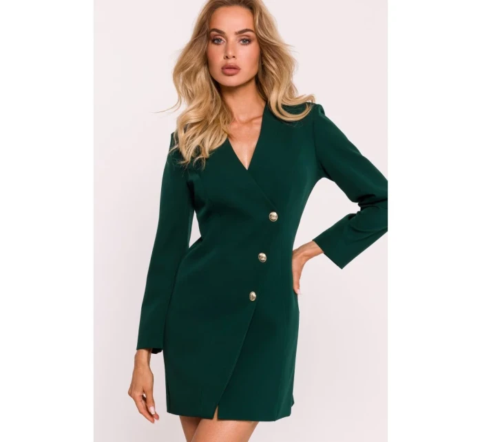 M793 Bunda so zlatým gombíkom - fľaškovo zelená M793 Bunda so zlatým gombíkom - fľaškovo zelená