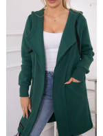 Zateplená bunda s kapucňou tmavo zelená