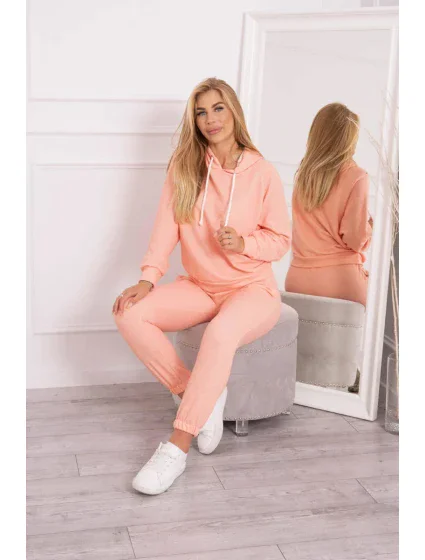 Súprava mikiny s kapucňou marhuľová