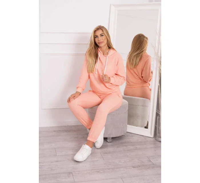 Súprava mikiny s kapucňou marhuľová