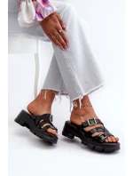 Pachnące Klapki Damskie Na Niskim Obcasie ZAXY NN285043 Czarne