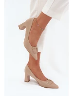 Lodičky Na Podpatku S Přezkou Nude model 21704557 - Boto