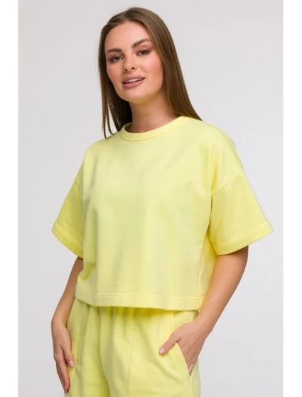 mikina s krátkým rukávem citronová model 21047206 - BeWear