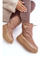 Dámské sněhule se silnou podrážkou, tmavě béžová Lureta