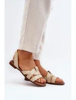 Zazoo Pohodlné kožené sandále, béžové Zazoo Pohodlné kožené sandále, béžové