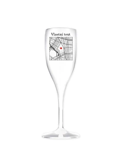 Personalizovaná nerozbitná pohár na prosecco s mapou
